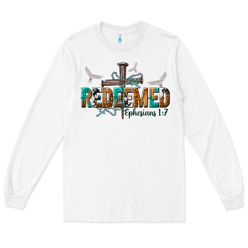 Redeemed Ephesians 1 7 Long Sleeve Tee by NancyCooperArtShop | Teevron