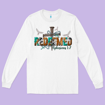 Redeemed Ephesians 1 7 Long Sleeve Tee Designed By Nancycooperartshop