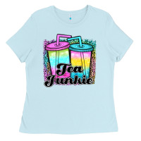 Baby Blue tea junkie Ladies Tee - JahusDesignShop