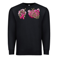 Black Breast Cancer skeleton hands Premium Sweatshirt - NancyCooperArtShop