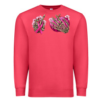 Cardinal Breast Cancer skeleton hands Premium Sweatshirt - NancyCooperArtShop