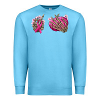 Ocean Blue Breast Cancer skeleton hands Premium Sweatshirt - NancyCooperArtShop