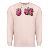 Pale Pink Breast Cancer skeleton hands Premium Sweatshirt - NancyCooperArtShop