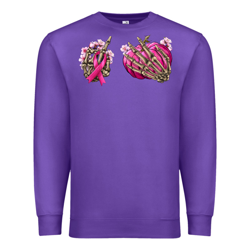 Breast Cancer Skeleton Hands Premium Sweatshirt by NancyCooperArtShop | Teevron