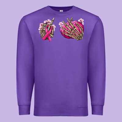 Breast Cancer Skeleton Hands Premium Sweatshirt Designed By Nancycooperartshop