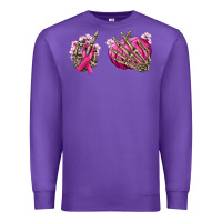 Purple Breast Cancer skeleton hands Premium Sweatshirt - NancyCooperArtShop