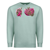 Seafoam Breast Cancer skeleton hands Premium Sweatshirt - NancyCooperArtShop