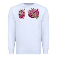 White Breast Cancer skeleton hands Premium Sweatshirt - NancyCooperArtShop