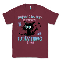 Burgundy i survived 100 days of school cat Classic Tee - MaliasSmallBusiness
