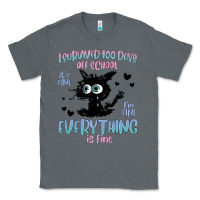 Charcoal Heather i survived 100 days of school cat Classic Tee - MaliasSmallBusiness