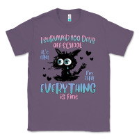 Lavender i survived 100 days of school cat Classic Tee - MaliasSmallBusiness