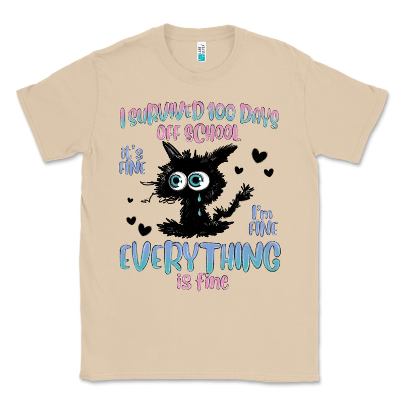 I Survived 100 Days Of School Cat Classic Tee by MaliasSmallBusiness | Teevron