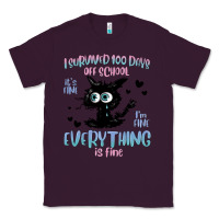 Plum i survived 100 days of school cat Classic Tee - MaliasSmallBusiness