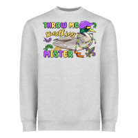 Heather Grey throw me something mister mardi gras duck Heavyweight Sweatshirt - MaliasSmallBusiness