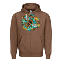 Chestnut leopard honeycomb with bee Zipper Hoodie - Artiststas