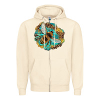 Sandshell leopard honeycomb with bee Zipper Hoodie - Artiststas