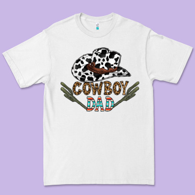 Cowboy Dad Premium Tee Designed By Cowhidedigitalart