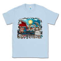 Dusty Blue Happy Easter Classic Tee - CowhideDigitalArt