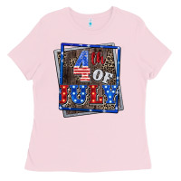 Bubblegum Pink 4th of July  4th of july Ladies Tee - CowGirlArtShop