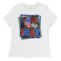 White 4th of July  4th of july Ladies Tee - CowGirlArtShop
