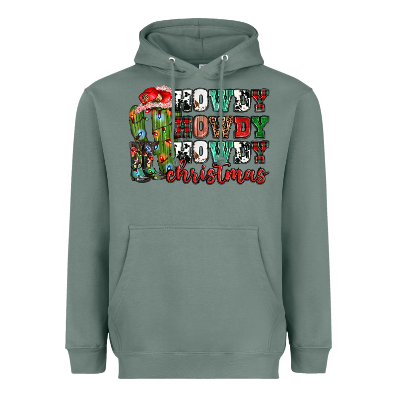 Howdy Howdy Howdy Christmas Heavyweight Hoodie by NancyCooperArtShop | Teevron
