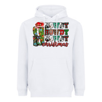 White Howdy howdy howdy Christmas Heavyweight Hoodie - NancyCooperArtShop