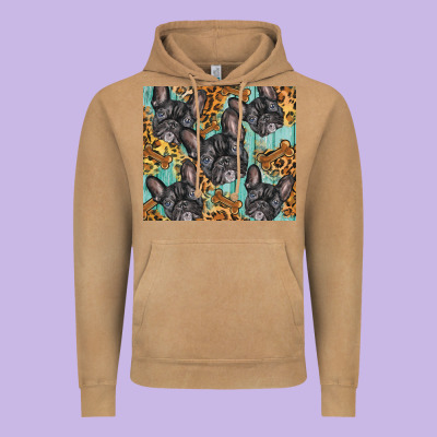 French Bulldog Vintage Hoodie Designed By Barkaloodesign