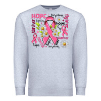 Heather Grey Breast Cancer Premium Sweatshirt - NancyCooperArtShop