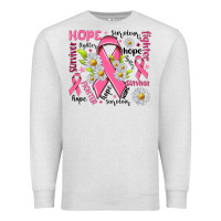 Oatmeal Heather Breast Cancer Premium Sweatshirt - NancyCooperArtShop