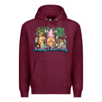 Burgundy Gnome bunny Happy Easter Day Premium Hoodie - HowdyJamesFarm