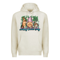 Oatmeal Heather Gnome bunny Happy Easter Day Premium Hoodie - HowdyJamesFarm