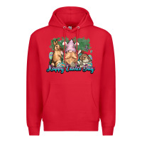 Red Gnome bunny Happy Easter Day Premium Hoodie - HowdyJamesFarm