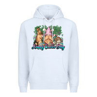 White Gnome bunny Happy Easter Day Premium Hoodie - HowdyJamesFarm