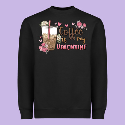 Coffee Is My Valentine Heavyweight Sweatshirt Designed By Maliassmallbusiness