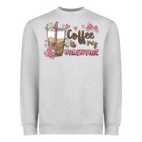 Heather Grey coffee is my valentine Heavyweight Sweatshirt - MaliasSmallBusiness
