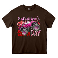 Chocolate Brown valentines day monster truck Heavy Core Tee - RacoonDesign