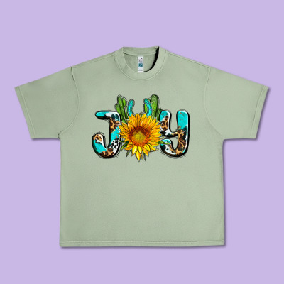 Joy With Sunflower And Cactus Ado Urban Heavy Tee Designed By Adodesignshop
