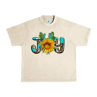 Sandshell joy with sunflower and cactus ado Urban Heavy Tee - AdoDesignShop