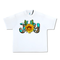 White joy with sunflower and cactus ado Urban Heavy Tee - AdoDesignShop