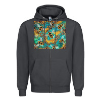 Smoke honeycomb and bees with leopard Zipper Hoodie - Artiststas