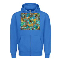 True Royal honeycomb and bees with leopard Zipper Hoodie - Artiststas