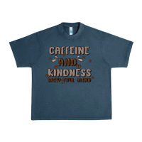 Midnight Navy caffeine & kindness Urban Heavy Tee - MaliasSmallBusiness