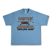Pebble Blue caffeine & kindness Urban Heavy Tee - MaliasSmallBusiness