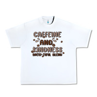 White caffeine & kindness Urban Heavy Tee - MaliasSmallBusiness