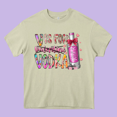 Vis For Valentine Vodka Heavy Core Tee Designed By Racoondesign