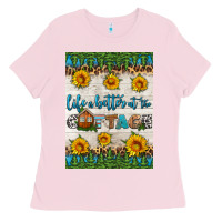 Bubblegum Pink life is better at the cottage air freshener Ladies Tee - HRA Design Shop