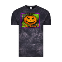 Cloud Black Happy Halloween Pumpkin Vintage Tee - Jasminsmagicworld