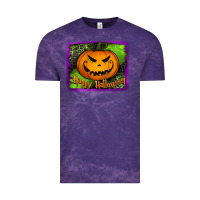 Cloud Purple Happy Halloween Pumpkin Vintage Tee - Jasminsmagicworld