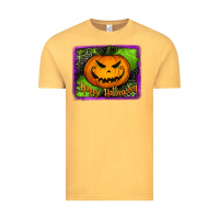Vintage Mustard Happy Halloween Pumpkin Vintage Tee - Jasminsmagicworld