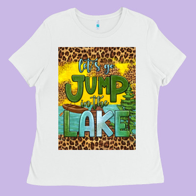 Let's Go Jump In The Lake Air Freshener Ladies Tee Designed By Hra Design Shop